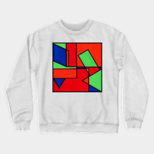 Green Red Blue Orange Geometric Abstract Acrylic Painting Crewneck Sweatshirt